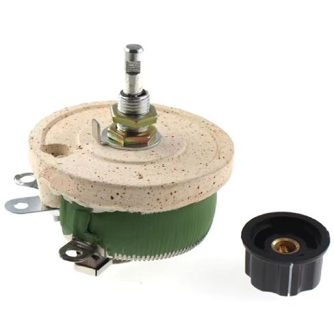 High Power Wire Wound Rheostat, 25W-500W Variable Resistor, Adjustable Rotary Disc, Through Hole, 5% Tolerance (50W-500R) in Kuwait