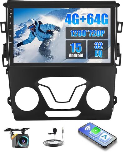 [4+64G] Car Stereo Radio for Ford Fusion Mondeo 2013 2014 2015 2016 2017 2018 2019 with Wireless CarPlay Android Auto MirrorLink 32EQ Bluetooth 5.0 in Kuwait