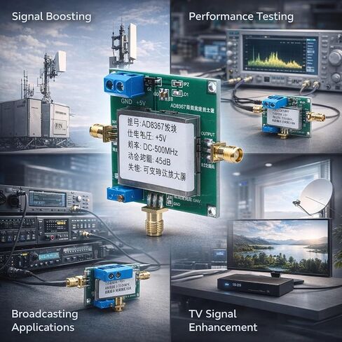 Variable Gain Amplifier Module PCB 500MHZ 45dB DC 5V - Accurate Log Linear Gain Control, Shielded with AGC Circuit, Industrial Electronics in Saudi Arabia