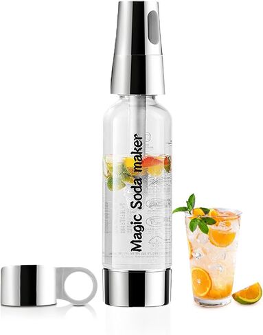 Soda Siphon 1L صانع المياه الفوار - آلة سيلتزر المحمولة من الألومنيوم للمنزل ، البار ، الكوكتيلات ، القهوة ، الشاي ، يستخدم خراطيش 8G C02 (غير متضمن) in Kuwait