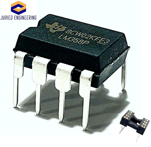 LM358P IC Dual Operational Amplifier & 8-Pin DIP Sockets with Machined Contact Pins Breadboard-Friendly (Pack of 5) in Saudi Arabia