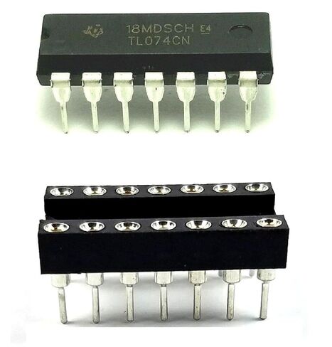 TL074CN TL074 Quad Low-Noise JFET-Input Operational Amplifier IC & 14-Pin DIP Sockets with Machined Contact Pins Breadboard-Friendly (Pack of 20) in Saudi Arabia