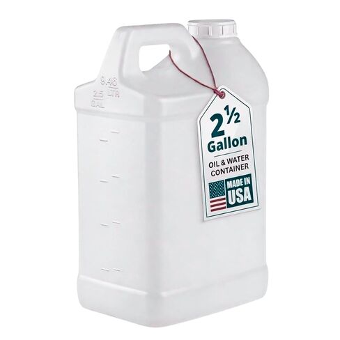 2.5 Gallon Heavy-Duty Water Jug Container with Secure Lid | 9.46 litres Carboy for Automotive Used Oil, Liquid and Drinking Water Storage - Made in USA in Kuwait