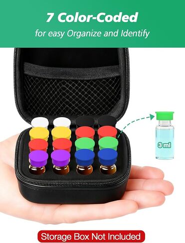Silicone Protective Caps for 3ml Vials, Peptide Vial Caps Within Peptide Case - Reusable Seals for GLP-1, Semaglutide, Ozempic Peptide Vials, Fits 1ml 2ml 3ml Vial Holder (35 Pcs, 7 Colors) in Saudi Arabia