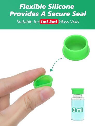 Silicone Protective Caps for 3ml Vials, Peptide Vial Caps Within Peptide Case - Reusable Seals for GLP-1, Semaglutide, Ozempic Peptide Vials, Fits 1ml 2ml 3ml Vial Holder (35 Pcs, 7 Colors) in Saudi Arabia