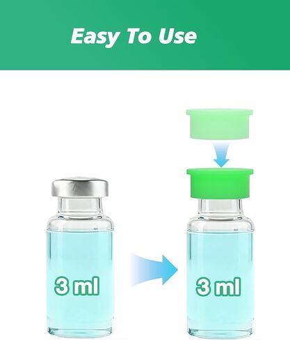 Silicone Protective Caps for 3ml Vials, Peptide Vial Caps Within Peptide Case - Reusable Seals for GLP-1, Semaglutide, Ozempic Peptide Vials, Fits 1ml 2ml 3ml Vial Holder (35 Pcs, 7 Colors) in Saudi Arabia