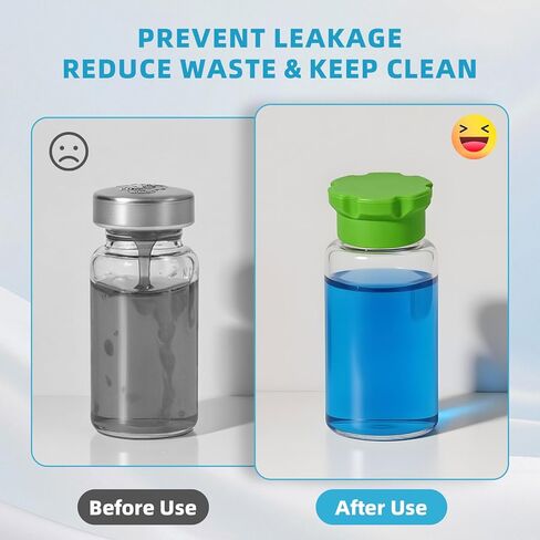 12Pcs 3ml Glass Vial Protective Vial Caps, Leak-Proof and Dust-Proof Caps, Reusable Silicone-Vial Cap Covers, Easy to Clean for Injection Flip Off Caps, 6Colors Peptide Vial Caps for Easy Organization in Saudi Arabia