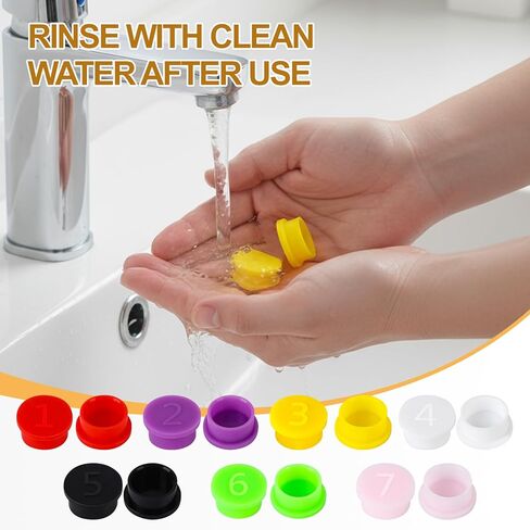 14PCS Reusable 3ml Glass Vial Protective Vial Caps with Digital Marking, Leak-Proof and Dust-Proof Caps for 3ml Vials Storage Boxes, 7 Assorted Colors in Kuwait