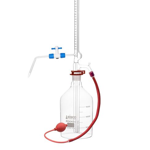 Automatic Zero Burette, 50ml - Class A - 34/35 Joint Size - 0.05±ml Tolerance, 0.10ml Sub. Divisions - 2000ml Reservoir Capacity - Eisco Labs in Kuwait