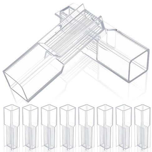 LemonRoad 200pcs 1.5ml Disposable Plastic Cuvette Polystyrene Cuvette, Two Light Windows V Sign, Indicator Light Direction, Reliable Experiments Results for Laboratory Spectrometer Spectrophotometers in Kuwait