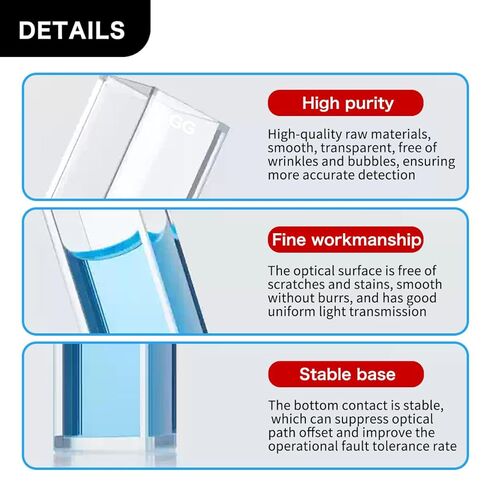 Glass Cuvette（4pcs) for Spectrophotometer Cuvettes,10mm pathlength 1cm,3.5ml,2 Clear Windows, 340-2500nm Open Top with Lid in Saudi Arabia