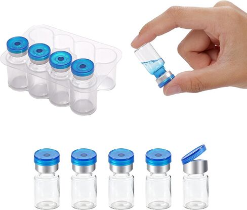 Small Empty Sterile Glass Sample Vials for Injection, with Self Healing Injection Ports and Flip Top Cap (5ml, 10Pac) in Saudi Arabia