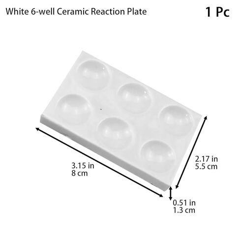 1 Pc White Porcelain Spot Plate 6 Wells Laboratory Spotting Reaction Plate for Laboratory Chemical Experiment Testing,Storage Microplates(3.15 x 1.97 in) in Saudi Arabia