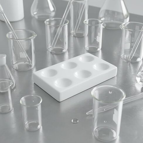 1 Pc White Porcelain Spot Plate 6 Wells Laboratory Spotting Reaction Plate for Laboratory Chemical Experiment Testing,Storage Microplates(3.15 x 1.97 in) in Saudi Arabia