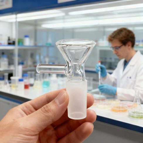 10 قطع وعاء زجاجي 14 ملم بمقبض، قمع زجاجي للمطبخ، المختبر، الحرف اليدوية، فرشاة تنظيف متضمنة in Kuwait