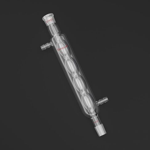 stonylab Allihn Condenser with 19/22 Joints, Borosilicate Glass Lab Condenser for Distillation, Reflux, Chemistry Experiments, 200mm Coil Jacket Length in Saudi Arabia