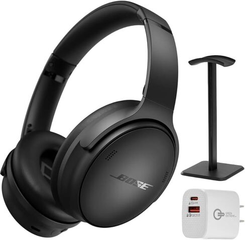 سماعات Bose QuietComfort Bluetooth وسماعات الرأس اللاسلكية مع إلغاء ضوضاء الأذن و MIC ، + Green Extreme 20W Charger 2-Port (Black) in Saudi Arabia