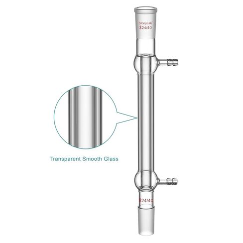 stonylab West Condenser, Borosilicate Glass Liebig Condenser with 24/40 Joint, Jacket Length 200 mm, Chemistry Laboratory Glassware for Distillation, Reflux in Saudi Arabia