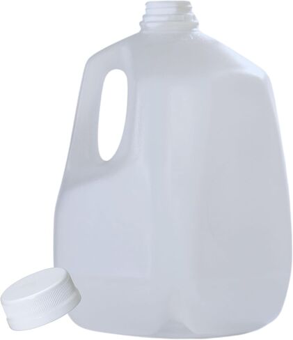 (8 عبوات) زجاجات عصير بلاستيكية فارغة سعة 128 أونصة مع أغطية بيضاء واضحة للعبث - زجاجات عصير - مثالية للعصائر والحليب والعصائر والنزهات وحتى إعداد الوجبات - صنع في الولايات المتحدة الأمريكية in Kuwait