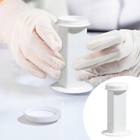 LemonRoad 4 Pack Coplin Staining Jar with Lid - White Polypropylene Laboratory Canisters Slide Staining, Holder 5 Slides Each in Kuwait