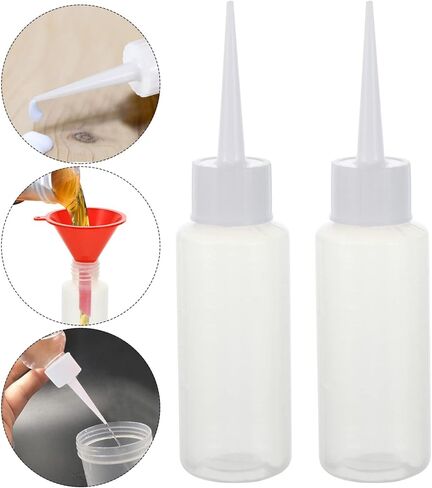 10 قطع من VILLCASE 50 مل (1.7 أونصة) زجاجات ضغط بلاستيكية مع طرف طويل دقيق، زجاجات قطارة فارغة من البولي إيثيلين الناعمة للحرف الفنية، غراء الخشب، طلاء الأكريليك وزيت الآلة in Kuwait