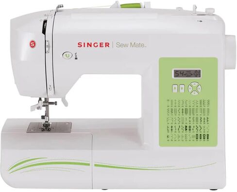 Singer Sew Mate 5400 Handy Sewing Machine Including 60 Built-in Stitches, 4 Fully Built-in 1-Step Buttonhole, Automatic Needle Threader & Automatic Tension, Help to get Started in No time, White in Saudi Arabia