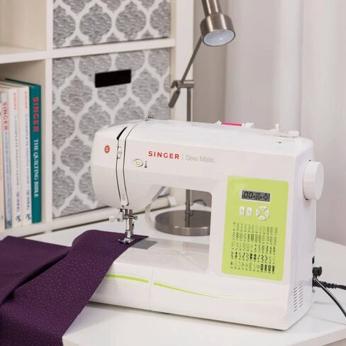 Singer Sew Mate 5400 Handy Sewing Machine Including 60 Built-in Stitches, 4 Fully Built-in 1-Step Buttonhole, Automatic Needle Threader & Automatic Tension, Help to get Started in No time, White in Saudi Arabia