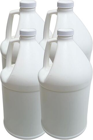 إبريق بلاستيكي قابل لإعادة الاستخدام بسعة 1 جالون مع مقبض، HDPE خالي من مادة BPA، أغطية لولبية آمنة للأطفال مقاومة للتسرب وأغطية لولبية عادية، (عبوة من 4 قطع) صنع في الولايات المتحدة الأمريكية in Saudi Arabia
