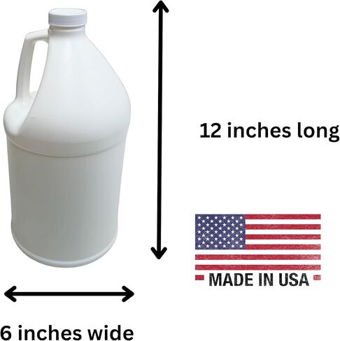إبريق بلاستيكي قابل لإعادة الاستخدام بسعة 1 جالون مع مقبض، HDPE خالي من مادة BPA، أغطية لولبية آمنة للأطفال مقاومة للتسرب وأغطية لولبية عادية، (عبوة من 4 قطع) صنع في الولايات المتحدة الأمريكية in Saudi Arabia
