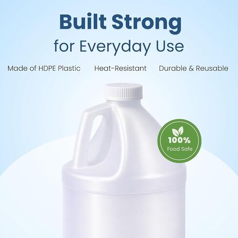 Reusable 1-Gallon Plastic Jug – BPA-Free, Leak-Resistant, Secure Screw-on Lid, Ergonomic Handle, BPA Free, HDPE Plastic, Stackable, Versatile Design for Storage (Pack of 2) in Saudi Arabia