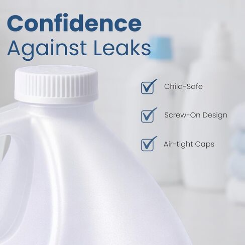 Reusable 1-Gallon Plastic Jug – BPA-Free, Leak-Resistant, Secure Screw-on Lid, Ergonomic Handle, BPA Free, HDPE Plastic, Stackable, Versatile Design for Storage (Pack of 2) in Saudi Arabia