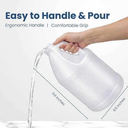 Reusable 1-Gallon Plastic Jug – BPA-Free, Leak-Resistant, Secure Screw-on Lid, Ergonomic Handle, BPA Free, HDPE Plastic, Stackable, Versatile Design for Storage (Pack of 2) in Saudi Arabia