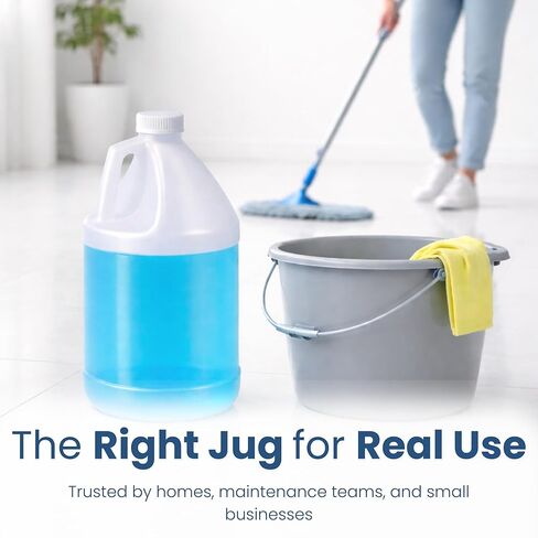 Reusable 1-Gallon Plastic Jug – BPA-Free, Leak-Resistant, Secure Screw-on Lid, Ergonomic Handle, BPA Free, HDPE Plastic, Stackable, Versatile Design for Storage (Pack of 2) in Saudi Arabia