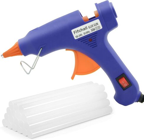 Cordless Hot Glue Gun, Rechargeable Hot Melt Glue Gun 2Ah Built-in Battery Smart Power-Off With 30pcs Premium Glue Sticks, 10pcs Wood Craft Sticks, Carry Case for DIY, Arts &Crafts in Kuwait