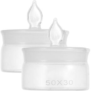 2 قطعة زجاجات وزن العينات الزجاجية منخفضة الشكل 50 × 30 مللي متر مع أغطية أداة زجاجية مختبرية لتجارب الكيمياء والوزن الدقيق in Kuwait