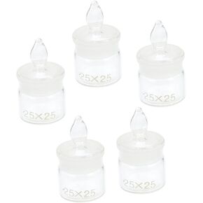 DECHOUS 5Pcs Glass Weighing Holder with Lids Laboratory Weighing Bottles for Experiments Compact Reliable Glass Weighing Jar Tool for Professional Personal Use in Kuwait