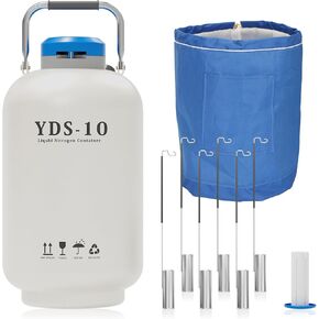 حاوية نيتروجين سائل سعة 10 لتر - خزان نيتروجين سائل من سبائك الألومنيوم LN2 Dewar، مزود بـ 6 علب وحقيبة حمل (10 لتر) in Kuwait