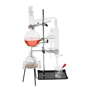 500ml Glass Distillation Apparatus Kit, Borosilicate, 15-Piece Set, for Essential Oil Extraction, Home Distilling, Chemistry Lab in Kuwait