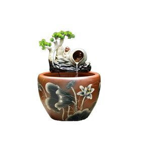 Small Fish Tank Aquarium Fish Tank Courtyard Fish Tank Lotus Fish Tank Flower Pot Outdoor Fish Tank Feng Shui Tank Aquarium Starter Kits Fish Tank Kit(A,40cm) in Saudi Arabia