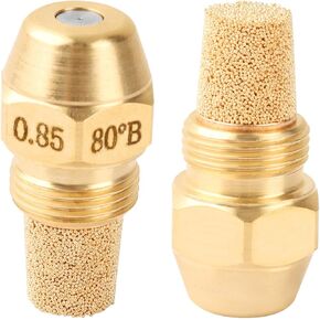 2 Pcs Solid Oil Burner Nozzle 0.65-80 B, 80 Degree Spray Angle, Brass Oil Furnace Nozzle kit for Oil Furnace and Beckett Burner Parts in Kuwait