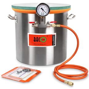 bacoeng 3 جالون 4.5 cfm غرفة فراغ غطاء الزجاج المقسى مع مضخة، مجموعة غرفة التفريغ لتثبيت الخشب، تفريغ السيليكون، الإيبوكسي والزيوت الأساسية in Kuwait