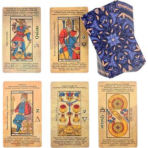 Witchy Cauldron Marseille Tarot Deck for Beginners - Illustrated Cards with Easy-to-Read Meanings for Learning Tarot in Saudi Arabia
