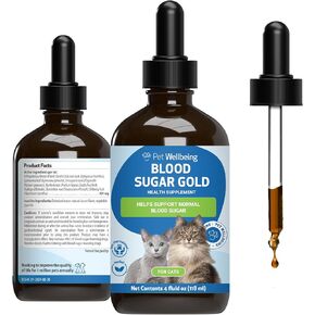 Pet Wellbeing Blood Sugar Gold for Cats - Natural Support for Healthy Blood Sugar Levels in Cats - 2 Ounce 59 Milliliter in Kuwait