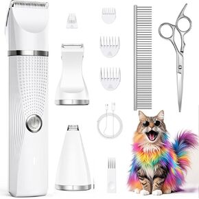 مجموعة أدوات قص شعر القطط من باوتريوم للشعر غير اللامع، ماكينة تشذيب شعر الحيوانات الأليفة الكهربائية 3 في 1 للشعر السميك، ماكينة حلاقة معطف ثقيل لاسلكية لقص فرو مخلب القطط للقطط والكلاب والحيوانات الصغيرة الأخرى in Kuwait