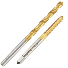 M6x1 Tap and 5mm Drill Bit Set, Ti-Coated M2 HSS M6 x 1 Tap and 5.0mm Straight Handle Drill Kit in Kuwait