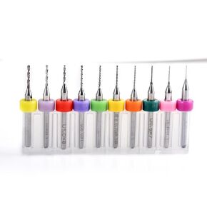 10 Pcs Tungsten Carbide Macro Drill Bits, PCB Drill Bits for Jewelry, CNC, Soft Metals, Model Making, Wood - Cutting Dia: 1.1mm, 1.2mm, 1.3mm, 1.4mm, 1.5mm, 1.6mm, 1.7mm, 1.8mm, 1.9mm, 2.0mm in Kuwait