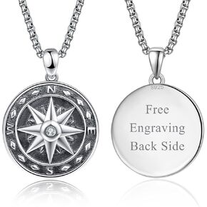 KINGWHYTE Compass Pendant 925 Sterling Sliver Irish Celtic Knot Compass Necklace Graduation Birthday Jewelry(Gold) in Kuwait
