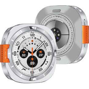 Vevexiao 2 in 1 Metal Rugged Case متوافق مع Samsung Galaxy Watch 7 علبة فائقة ، غطاء مصد وقائي مقاوم للألومنيوم لـ Galaxy Watch 7 Ultra (2024) غطاء معدني 47 مم (أبيض أبيض 1) in Kuwait