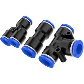 PY Pneumatic Fitting 4 6 8 10 12m Connectors Connect 3Way Plastic Pipe Hose Tube Connector 100Pcs(10mm(100pcs)) in Kuwait