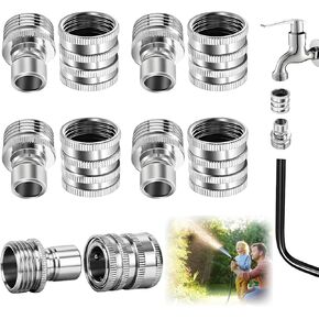 5 Pack Garden Hose Quick Release Connect Fittings, 1/2 to 3/4 Inch GHT Garden Hose Adapter, Stainless Steel Heavy Duty Water Hose Connector Fitting sets for Hoses and Sprayers in Saudi Arabia